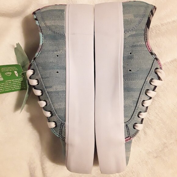 DC Denim and Plaid Recycled Vegan Platform Sneakers - Picture 3 of 8